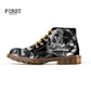 Fashion Witch Skull Martin Shoes For Woman Lace-Up Black Ankle Booties For Women Coolest Ladies Fashion Nice Boots