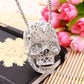 Fashion Stereo Skull Necklace high quality inlaid rhinestone Pendant jewelry long Sweater Chain Pendant Skull Necklace