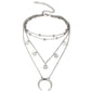 Vintage Bijoux Handmade Necklace Bohemian Multilayer Sequins Moon Crescent Chokers Necklaces For Women