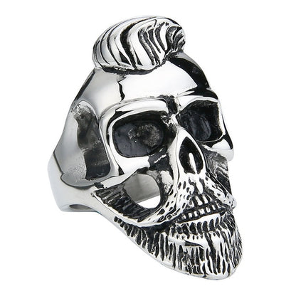 Valily Jewelry Mens Large Gothic Skull Biker Ring