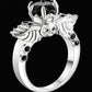 Brand New Arrival Creative Black Silver Gold colour Wing Skull Ring with AAA Zirconia Crystal Plated Party Jewelry
