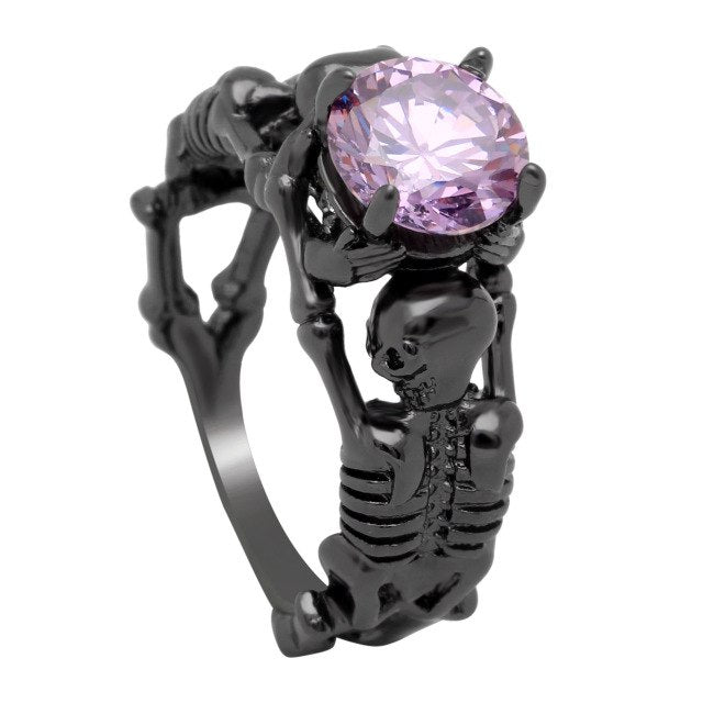 Ghost evil Skull skeleton Hand CZ Ring European and American Punk style Motor Biker Men Ring new skull men's jewelry