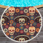 Large Bath Towel for Beach Thick Round 3d Sugar Skull Printed Beach Towel Fabric Quick Compressed Towel Tapestry Yoga Mat