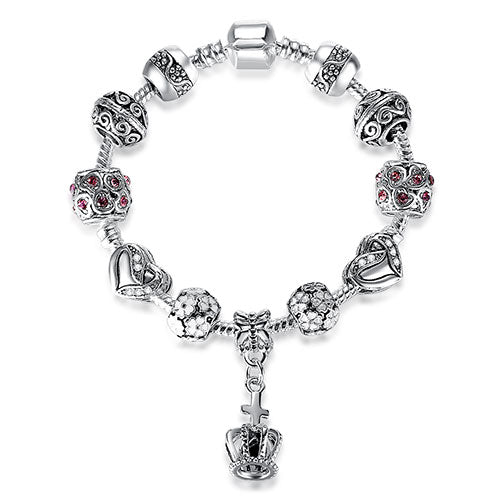 4 Style European Fashion 925 Classic Silver Charm Bracelet With Murano Glass Beads Bracelets for Women Original DIY Jewelry Gift