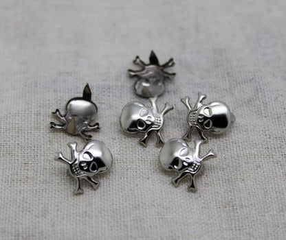 100 pcs silver skull punk rivets claws stud for bag, hat, shoe,clothes,leather phone case decoration diy craft accessories