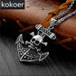 Retro punk men Anchor necklace fashion jewelry stainless steel skull cross pendants necklaces vintage male accessories gift
