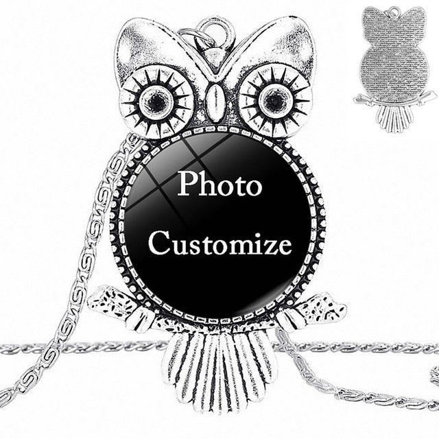 Sugar Skull Design Fashion Vintage Glass Women Owl Necklace