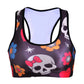 Summer Sexy Girl Women Hallowmas blood skull 3D Prints Padded Push Up Vest Top Chest Polyester Workout Bras