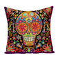 Colorful Square Pillow cover Sugar Skull Decor Living Room