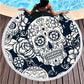 Microfiber Round Large Beach Towel Yoga Mat Tassel Toalla Blanket Nightmare 3d Sugar Skull Printed Big Bath Towel Tapestry