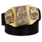 Golden skull Novelty cigarette lighter belt men's leather belt
