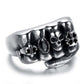 Fashion Retro Style Men Gothic Flower Skull 316L Stainless Steel Biker Ring Anarchy Death Fist Skull Ring Jewelry wholesale