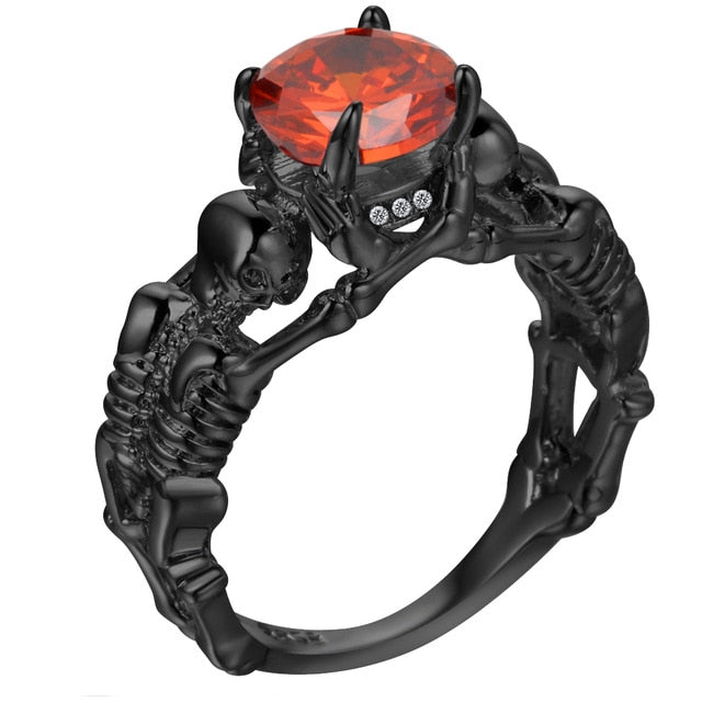 Ghost evil Skull skeleton Hand CZ Ring European and American Punk style Motor Biker Men Ring new skull men's jewelry