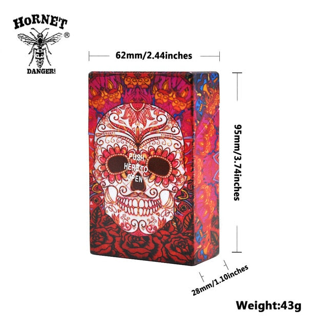 Fancy Design 1PC Plastic Cigarette Case Size 95mm*60mm Cigarette Tobacco  Butterfly & Skull  Storage Case