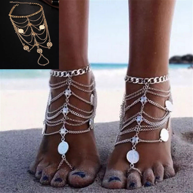 15 Style Vintage Enkelbandje Chain Ankle Bracelet Bohemian Turtle Starfish Anklets for Women Boho Foot Jewelry 2018