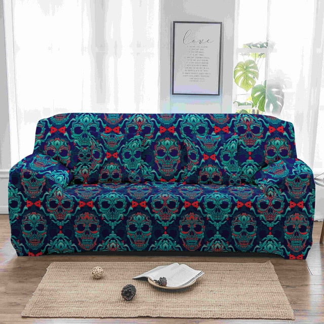 Sugar skull Elastic Sofa Cover printed Couch Cover Sofa Covers