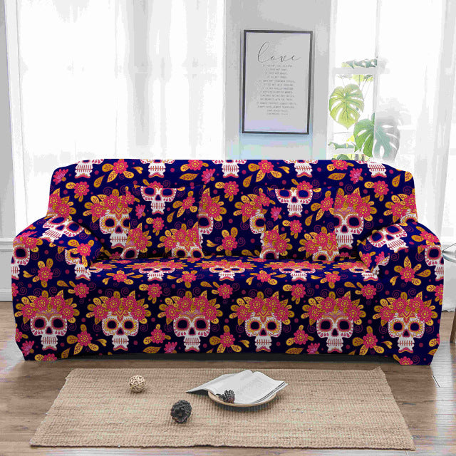 Sugar skull Elastic Sofa Cover printed Couch Cover Sofa Covers