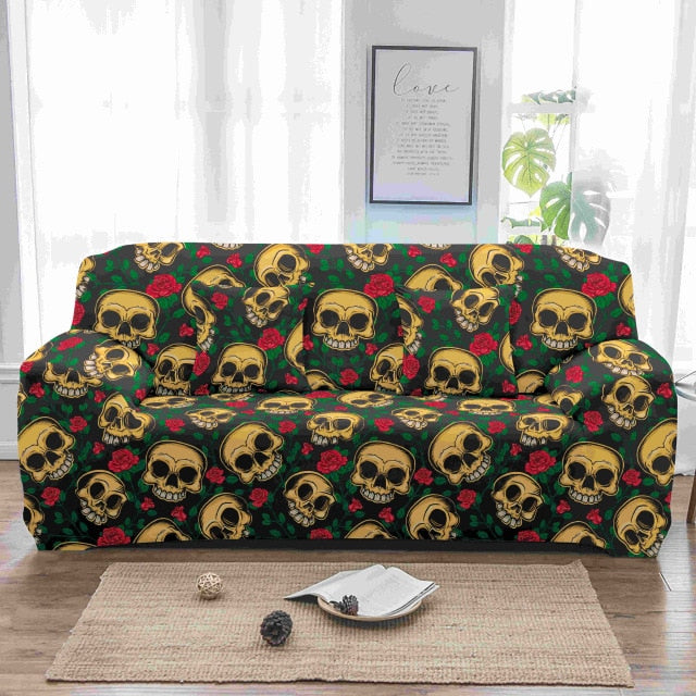 Sugar skull Elastic Sofa Cover printed Couch Cover Sofa Covers