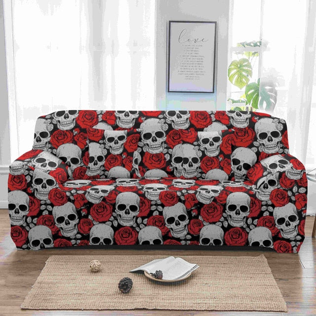 Sugar skull Elastic Sofa Cover printed Couch Cover Sofa Covers