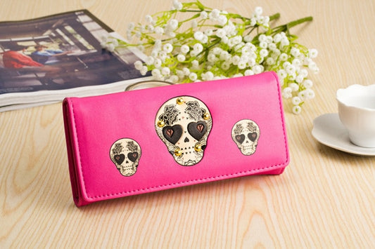 Lady wallet long wallet purse lady skull tide spot