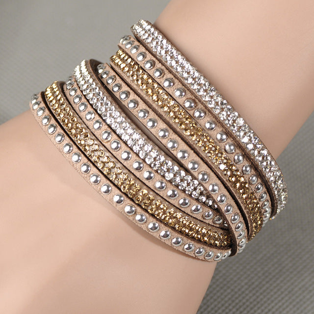 Lokaer Hot Sale Wholesale Fashion Wrap Bracelet Multilayer Bracelets 6 Colors To Choose For Women Gift
