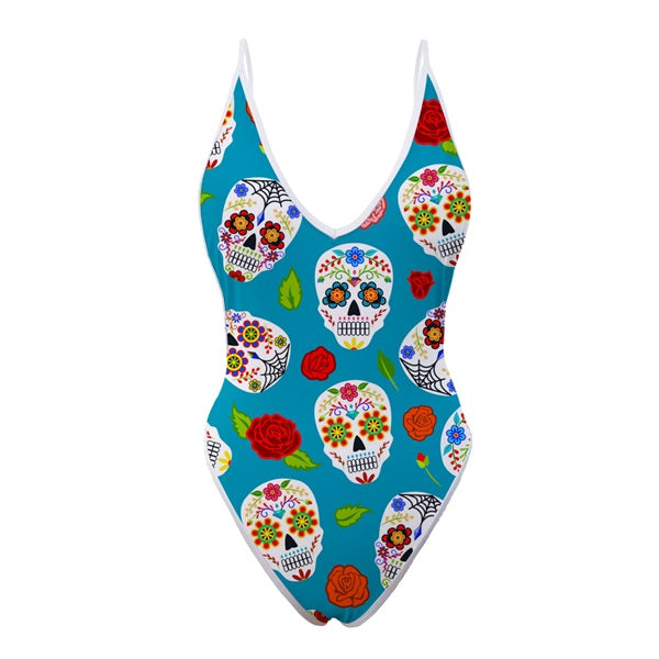 Sugar Skull Pattern Woman Summer Sexy One piece