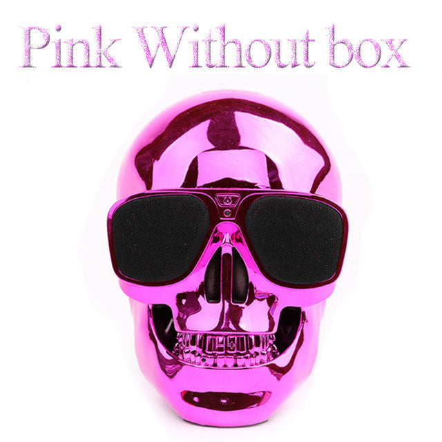 Wireless Sunglass Skull Bluetooth Speaker bass Halloween Cartoon Gift Mini Skull head Shape  Portable for iphone computer