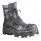 Gothic Men Boots 100% Genuine Leather Work Boots High Quality European Style Luxury Brand Skull Lace-Up Casual Shoes ND50