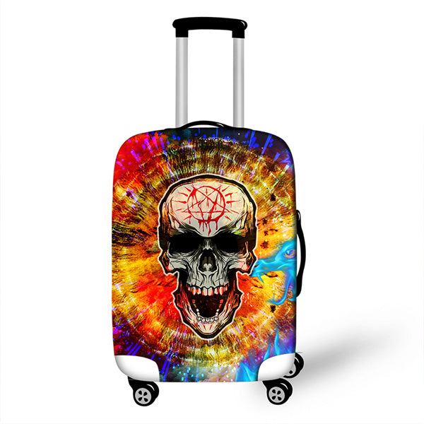 Cartoon 3D Sugar Skull Print Travel Luggage Protective Covers 18 to 28 Inch High Elastic Women Suitcase Dust Protections Cover
