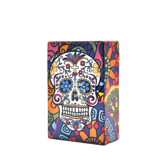 Fancy Design 1PC Plastic Cigarette Case Size 95mm*60mm Cigarette Tobacco  Butterfly & Skull  Storage Case