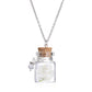 Romantic Luminous Glow In Dark Rose Flower Pendant Necklace Fluorescent Glass Wish Bottle Chain Choker Necklace Gift Jewelry