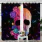 Geometric Skull Living Room Curtains Gothic Colorful Curtain for Bedroom Rose Floral Window Treatment Drapes