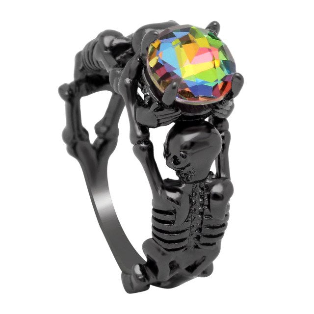 Ghost evil Skull skeleton Hand CZ Ring European and American Punk style Motor Biker Men Ring new skull men's jewelry