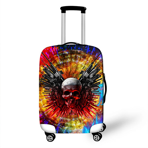 Cartoon 3D Sugar Skull Print Travel Luggage Protective Covers 18 to 28 Inch High Elastic Women Suitcase Dust Protections Cover
