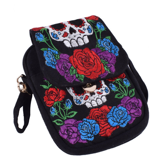 Vintage Skull Pattern Women Crossbody Bag