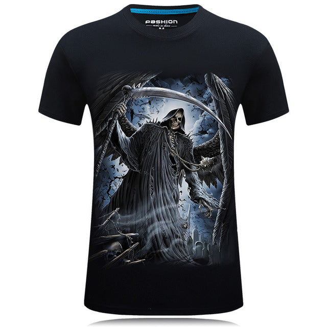 S-6XL 20 style Mens 3d Skull Cotton T Shirts Fashion Summer New Brand T Shirt Men Hip Hop Men T-Shirt Casual Fitness Swag