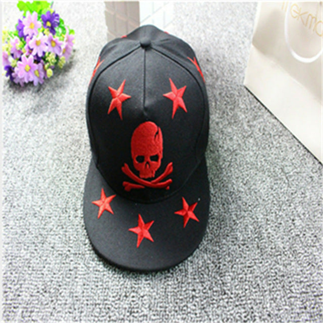 New Skull Embroidery Unisex Snapback Baseball Hat Hip Hop Cap For Men Women Leisure Hats Fashion Straight Visor Ajustable Caps