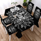 Floral Skull Tablecloth Flowers Vintage Waterproof Table Cloth