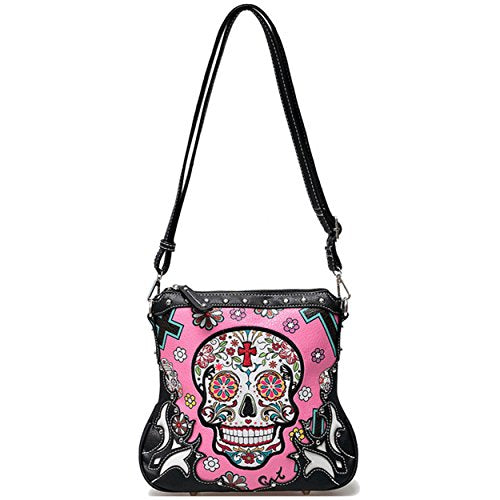 Western Sugar Skull Handbag Girl Crossbody Purse Fashion Single Shoulder Bag