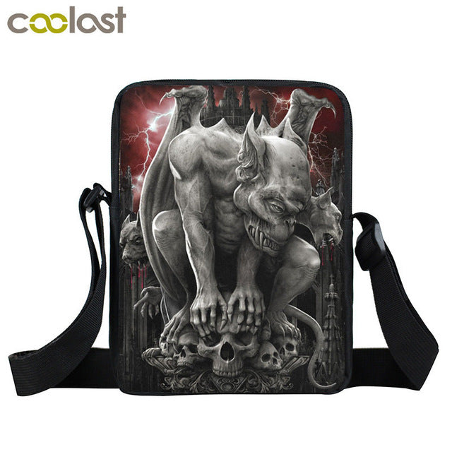 Dark Gothic Mini Messenger Bag Skull Crossbody Bags