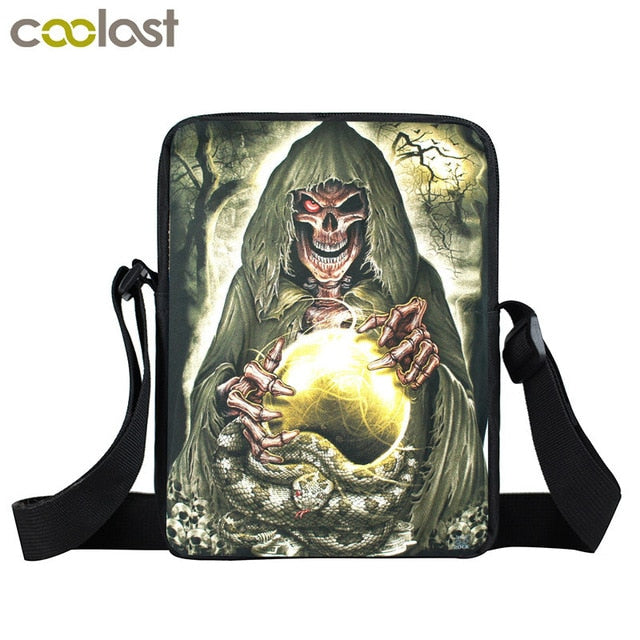 Dark Gothic Mini Messenger Bag Skull Crossbody Bags