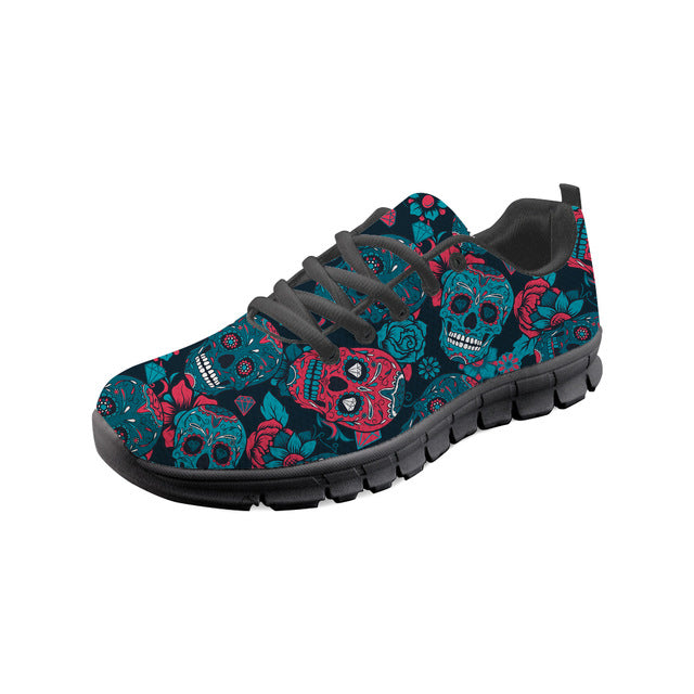 Women Shoes Sugar Skull Printing Woman Casual Sneakers Shoes Light Breathable
