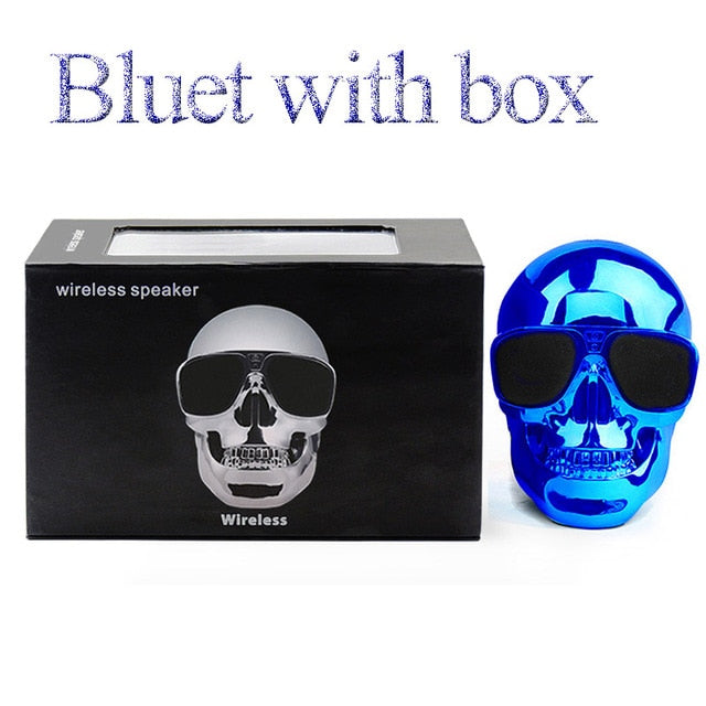 Wireless Sunglass Skull Bluetooth Speaker bass Halloween Cartoon Gift Mini Skull head Shape  Portable for iphone computer