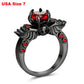 Brand New Arrival Creative Black Silver Gold colour Wing Skull Ring with AAA Zirconia Crystal Plated Party Jewelry