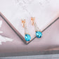 Fashion Luxury Rhinestone Crystal Water Drop Long Earrings Jewelry Bride Wedding Earrings Non Pierced Ear Clip Ear Cuff