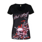 Tops Summer Women'S Fashion Short Sleeve V-Neck Punk Style Skull Print T-Shirt Tee Tops Plus Size S-5XL LJ8593Y