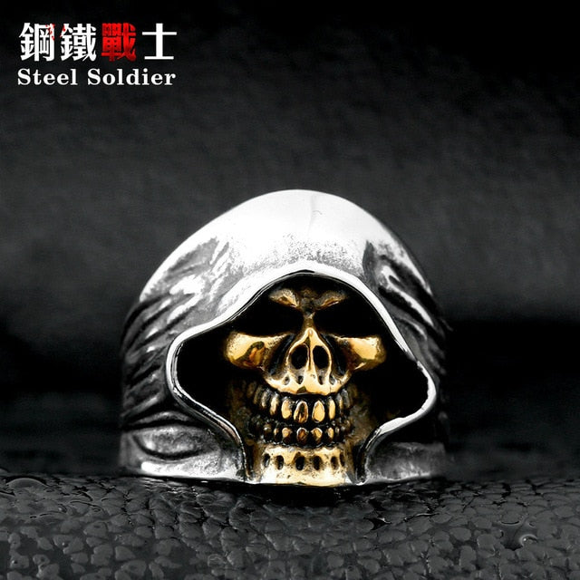 good detail the death skull vintage ring for man stainless steel movie style hot sale skull jewelry