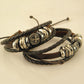 Wholesale Vintage Braided Leather Bracelet Bangle Punk Rock Skull Wristband For Men Bracelets Gift YK2041