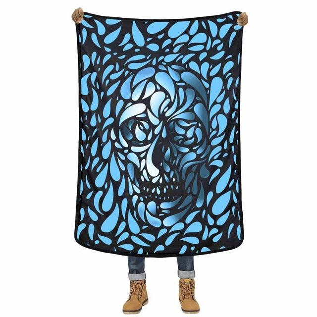 3D Blanket Clay Sculpture Skull 3D Quality Cover Comfortable Air Conditioning Soft Warm Thin Towel Blankets