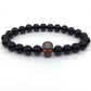 Hot Fashion Trendy Skeleton Charm Bracelet For Men Women CZ Skull Head Men Bracelet Lava Stone Jewelry Gift